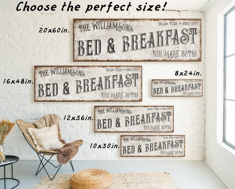 Custom Bed and Breakfast Sign Personalized Home Decor Gift - Etsy