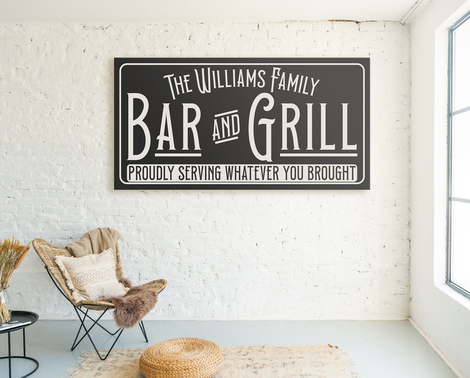 Backyard Bar and Grill Sign Outdoor Patio Sign Farmhouse Etsy
