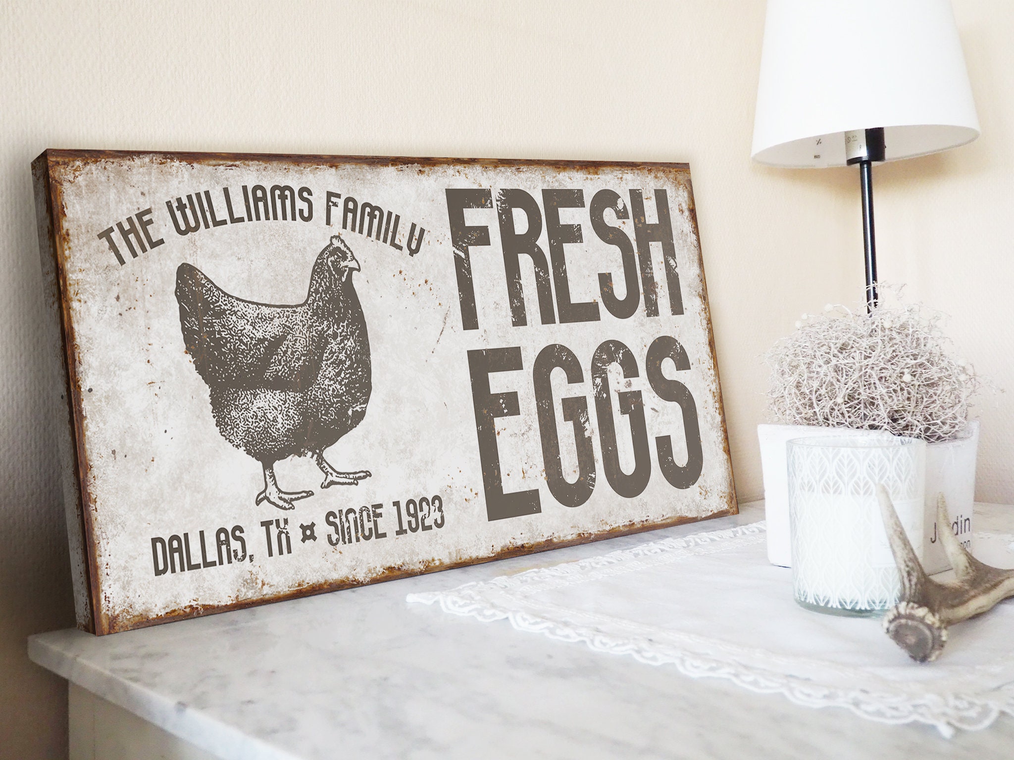 Fresh Eggs Chicken Sign Custom Kitchen Decor Custom Pantry | Etsy