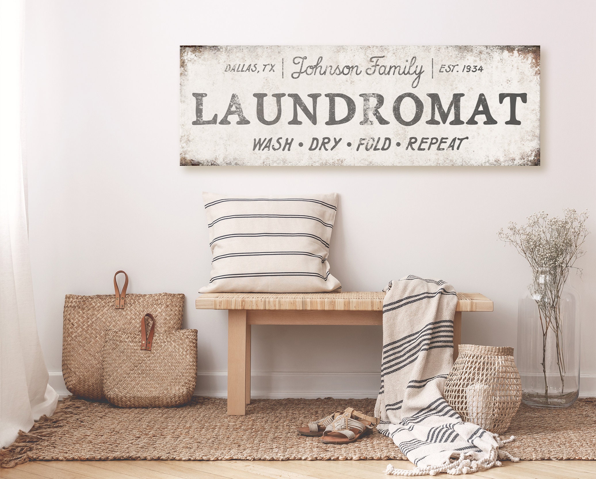 Personalized Laundry Room Sign Farmhouse Laundry Room Decor Etsy