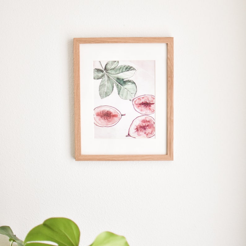 boho wall art Fig Leaves Watercolor Print modern botanical art Fruit Wall art Fig Wall Art bedroom wall art Fig watercolor print