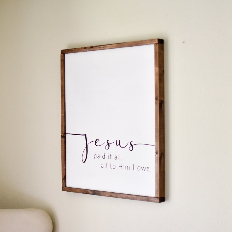 Jesus Paid It All Printable Download Bible Verse Sign | Etsy