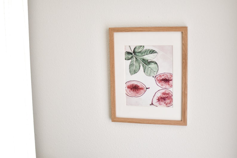 boho wall art Fig Leaves Watercolor Print modern botanical art Fruit Wall art Fig Wall Art bedroom wall art Fig watercolor print