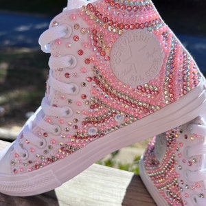 Custom converse for wedding, bridal chucks, converse high top, wedding shoes, converse bling, custom bling shoes any color