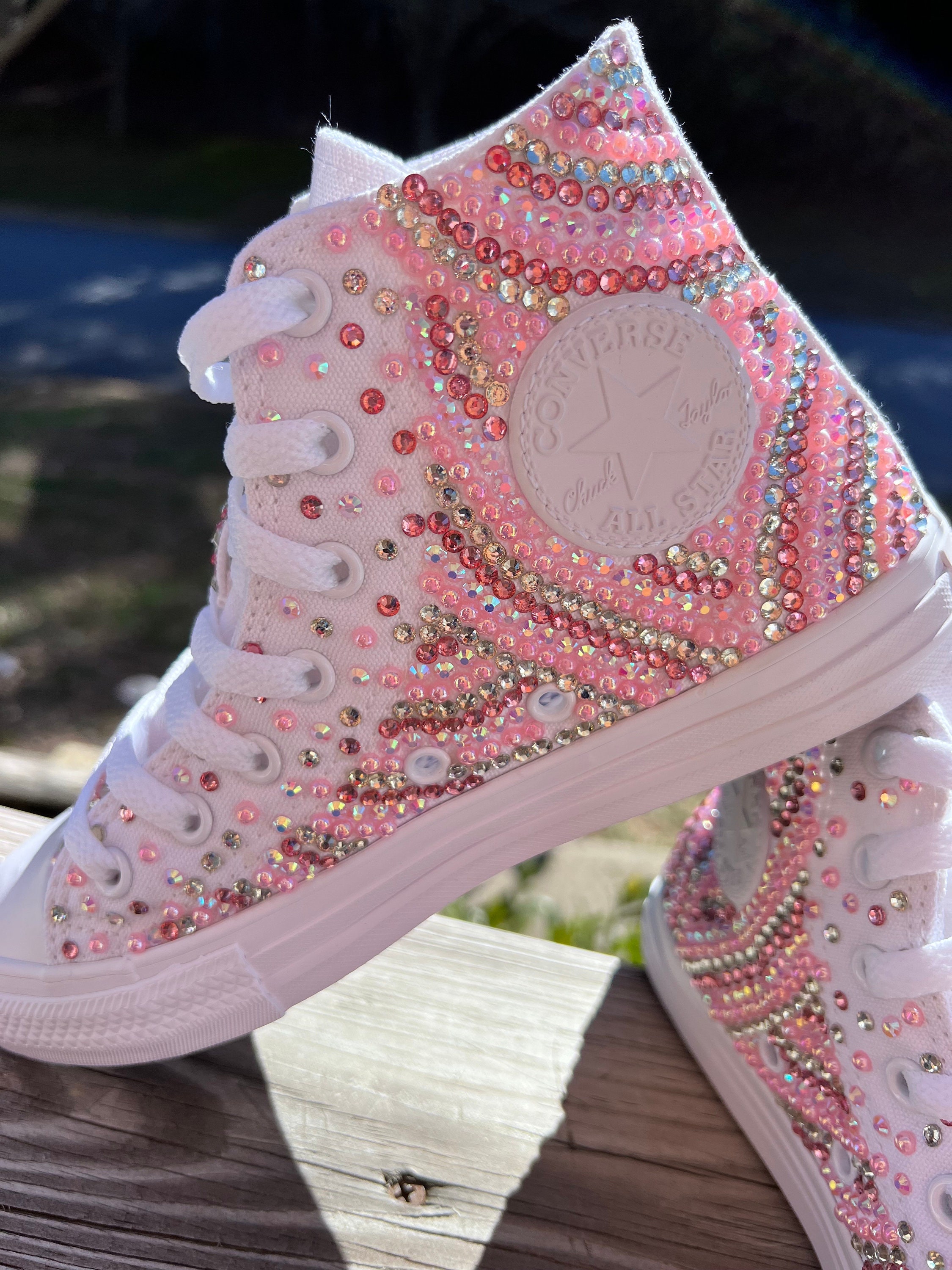 High Top Leopard Pink White Sparkle Bling BB Tennis Shoes-Item 50