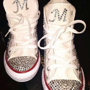 Womens white custom converse bling, wedding converse, wedding planner, bridesmaid, bridal party, all silver bling converse