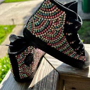 Black and red bling converse hotsell