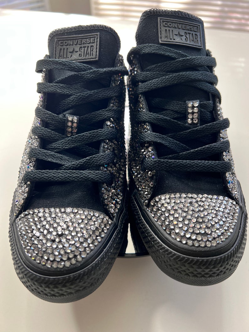 Womens Black Converse Custom Bling, Wedding Converse, Wedding Planner ...