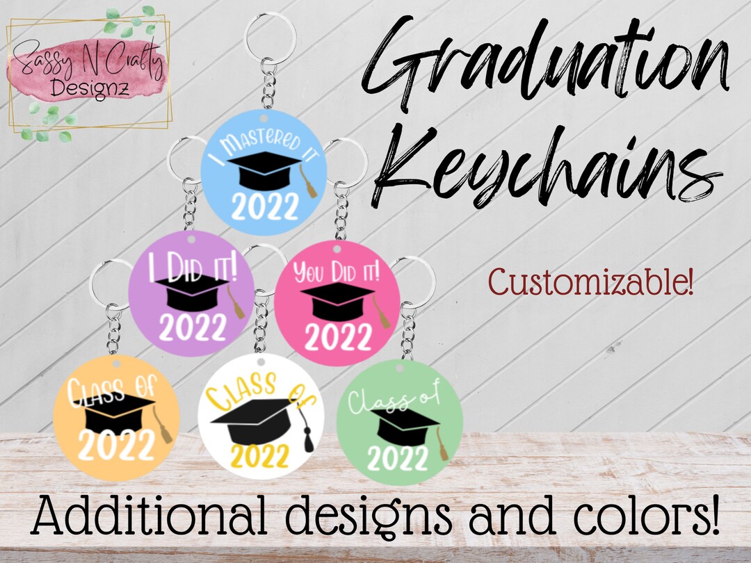 Graduation Themed Keychains Gift- Personalized Key Chains Made to Order ...