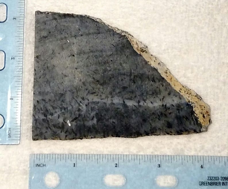 Baltimore Agate Slab Black Tourmaline in Quartz. Agate Rough Agate Slab Tourmalinated Quartz Slab