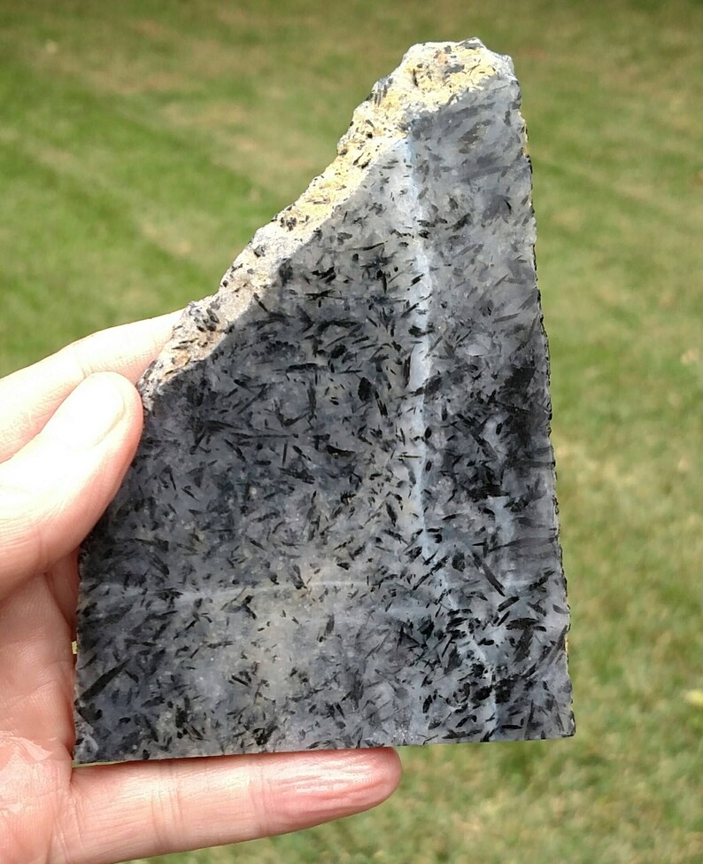 Baltimore Agate Slab Black Tourmaline in Quartz. Agate Rough Agate Slab Tourmalinated Quartz Slab