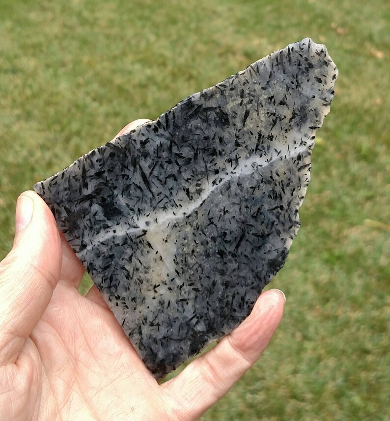 Baltimore Agate Slab Black Tourmaline in Quartz. Agate Rough Agate Slab Tourmalinated Quartz Slab