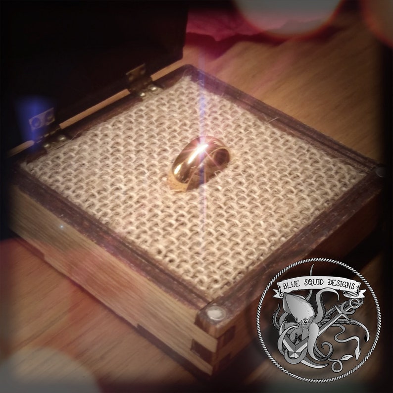 Handmade Wooden ring box Laser engraved with a custom design Ring box Fits one or two rings inside Wedding Ring box Engagement Ring box