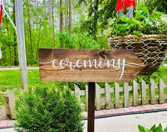 Wedding Arrow Sign - Wood Wedding Signs Directional Sign Rustic Wedding Arrow Wedding Signage