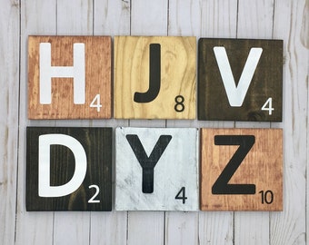 Scrabble Tiles / Personalized Letters / Scrabble Wood Tiles / Family Name Tiles / Large Scrabble Tiles / Scrabble Wall Art