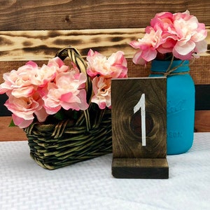 Wooden Table Numbers Wedding Table Numbers Rustic Wedding Decor Wood Table Number Wedding Signage Wood Numbers image 1