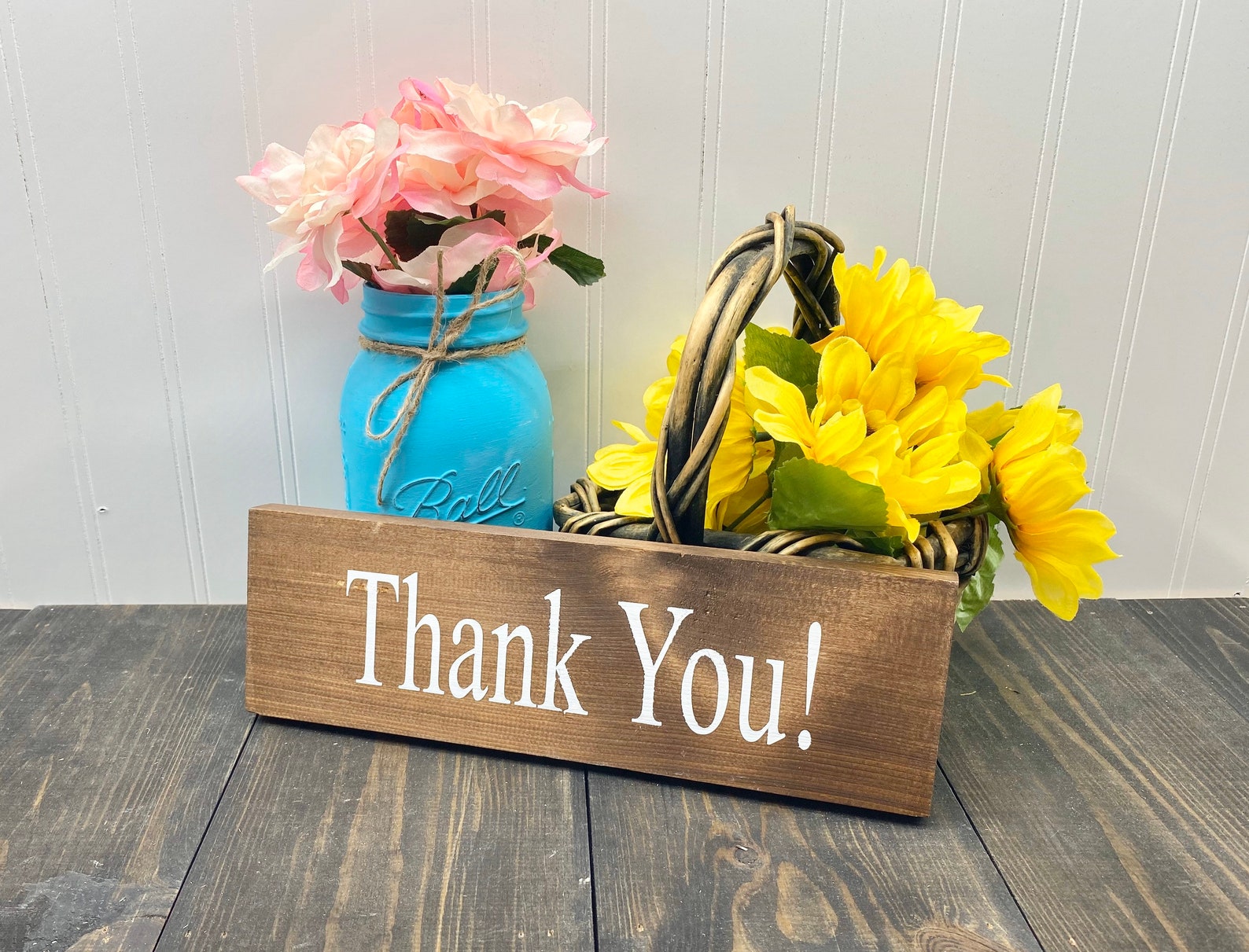 Wood Wedding Sign Thank You Wood Signs Wedding Decorations Etsy