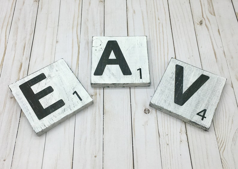 Scrabble Tiles 5.5 White Scrabble Tile Wall Art Giant Etsy