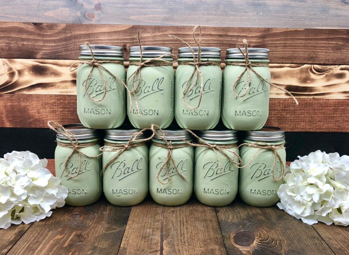 Painted Mason Jars Mason Jar Planter Box Rustic Bulk Mason Etsy