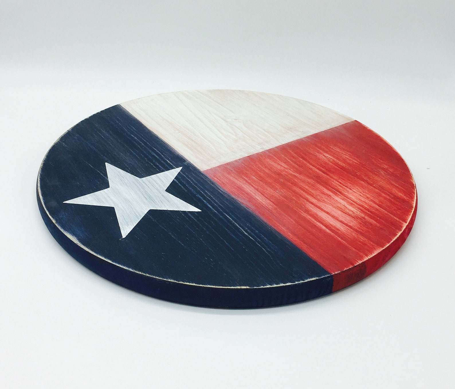Wooden Texas Flag Wall Art Round Wood Sign Wooden Flags Etsy