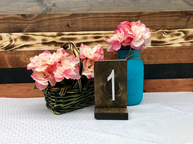 Wooden Table Numbers Wedding Table Numbers Rustic Wedding Decor Wood Table Number Wedding Signage Wood Numbers image 1