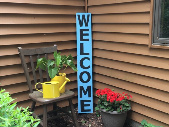 Rustic Welcome Sign For Front Door Wooden Welcome Sign Wood Etsy
