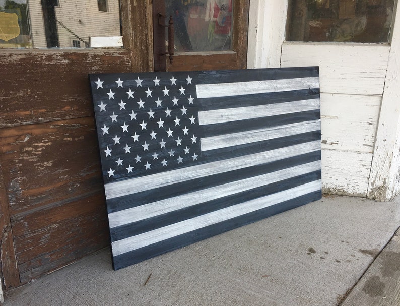 Large 27 X 47 Wooden American Flag Wood Wall Art Rustic Decor Sign