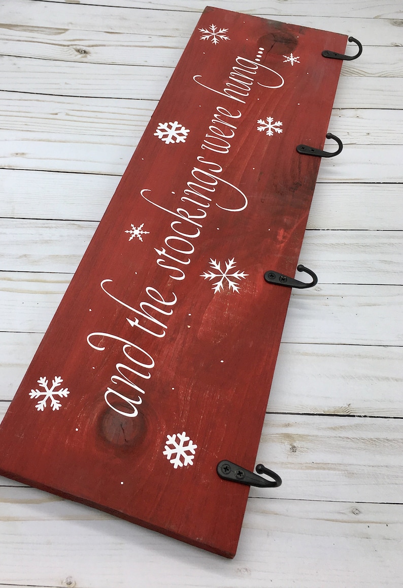 Christmas Stocking Holder And The Stockings Were Hung Mantle Etsy