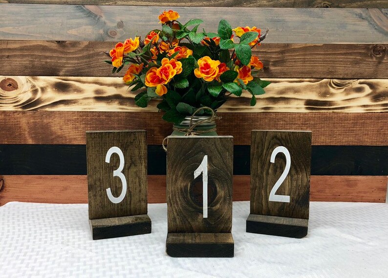 Wooden Table Numbers Wedding Table Numbers Rustic Wedding Decor Wood Table Number Wedding Signage Wood Numbers image 3