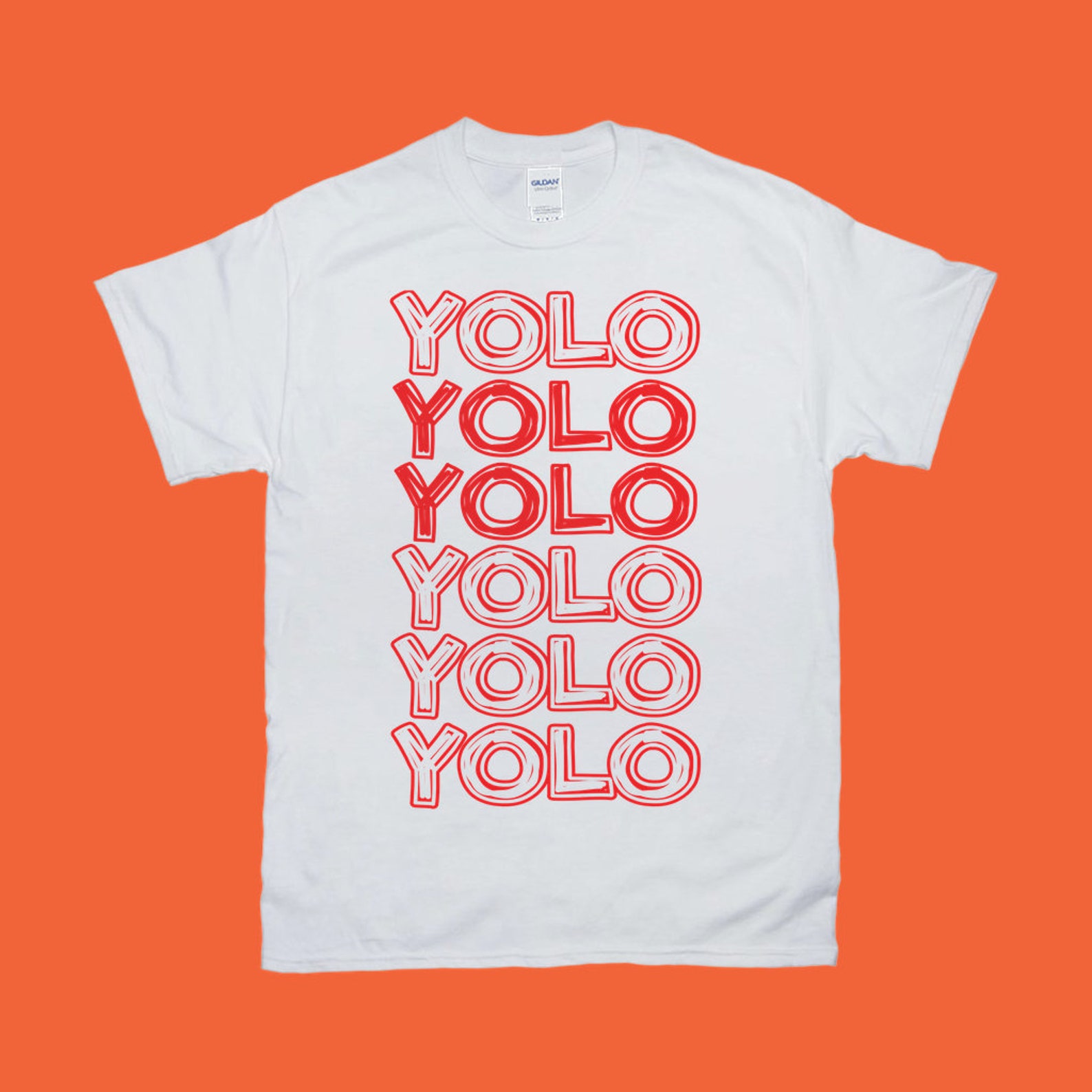 Red Yolo Word Design Classic T-shirtsyolo You Only Live - Etsy