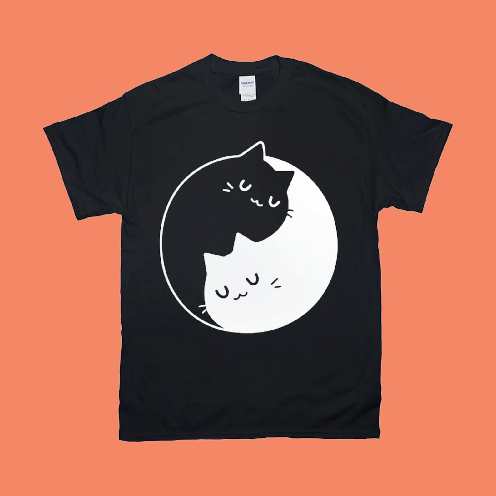 Yin Yang Cats T-shirts Yin Yang Duality Yin Yang Cats | Etsy