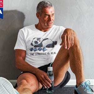 The Struggle Is Real Panda Weightlifting T-Shirts, Weightlifting Fitness Gym Funny T-Shirt,Workout Shirt ,Fitness Shirt