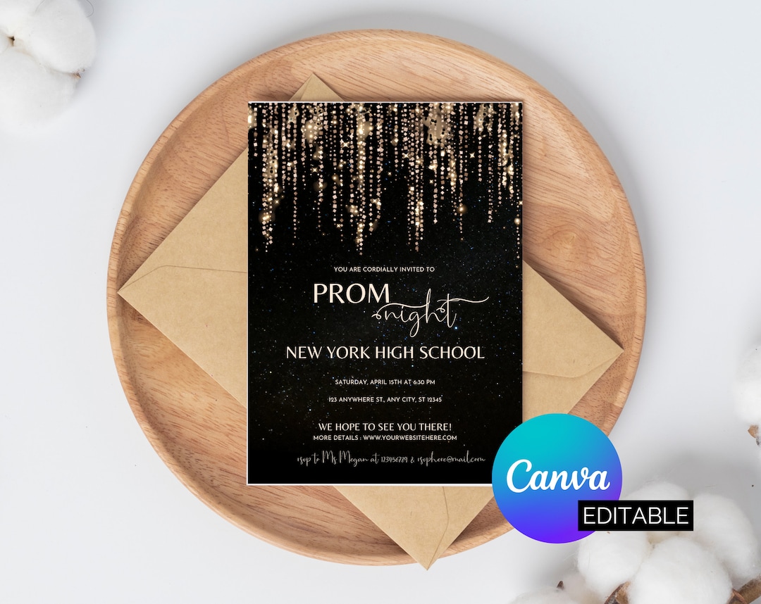 Prom Night, Prom Party Invitation, Prom Invitation Flyer, Prom Event