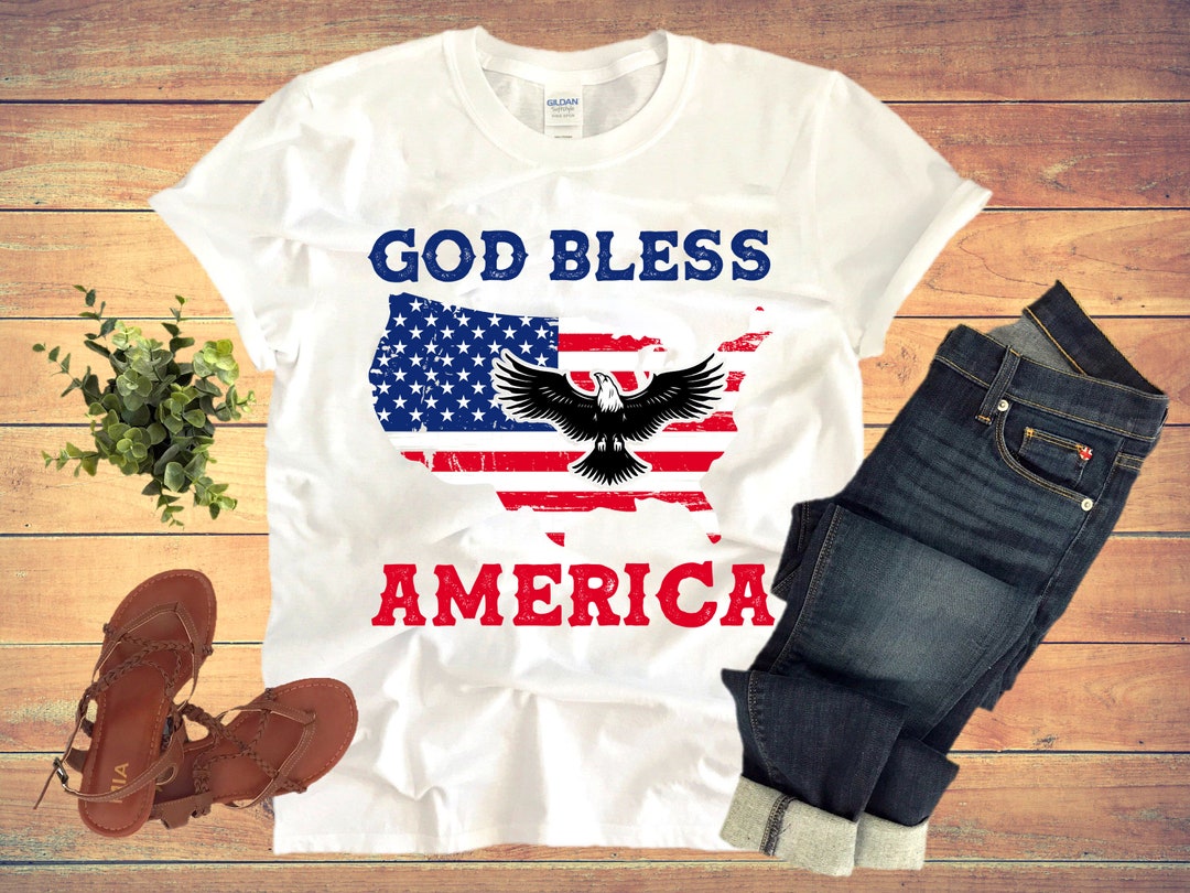 God Bless America Eagle American Flag T-shirts America - Etsy