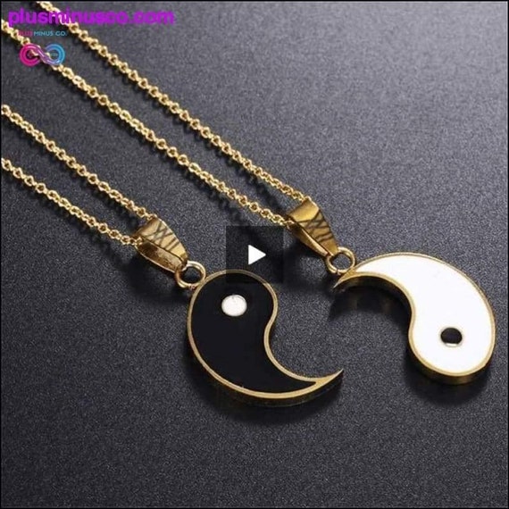 QWZNDGR 2x Tai Chi Pendant Couple Magnet Necklaces for Lovers Best Friends  Yin Yang Long Chain Necklace Fashion Jewelry Gifts 