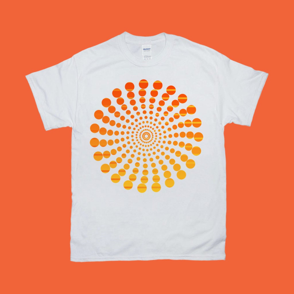 Orange Spiral Dots Retro Sunset T-Shirts | Etsy