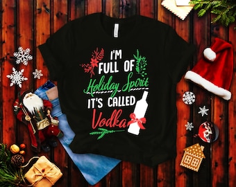 Vodka Christmas T-Shirt: Funny Holiday Drinking Party Gift