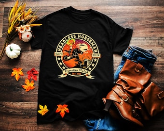 Headless Horseman T-Shirts, Patch 1820 Shirt, Sleepy Hollow T-Shirt, Halloween Shirt, Pumpkin Head Shirt, Unisex Family T-shirt