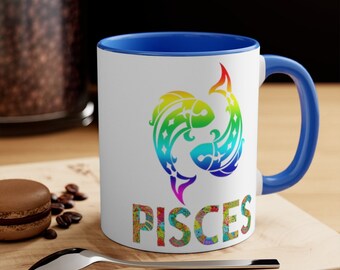 Pisces Zodiac Mug: Multicolor Fish Astrological Sign