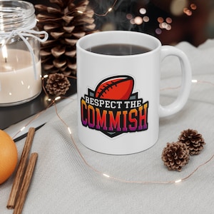 Fantasy Football Respect The Commish || Fantasy Football Commissioner Mugs, A great gift for the Draft Kings junkie in your life!