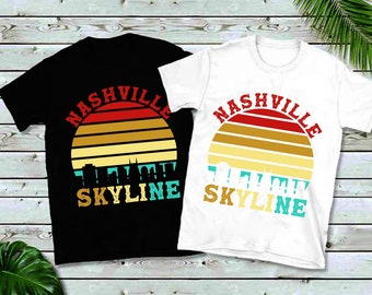 Nashville Skyline | Retro Sunset , Nashville Shirt, Tennessee Shirt, Nashville Tennessee, Nashville Shirts, Nashville Tee, Nashville Gift