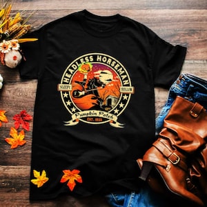 Headless Horseman T-Shirts, Sleepy Hollow T-Shirt, Halloween Shirt, Pumpkin Head Shirt, Unisex Family T-shirt
