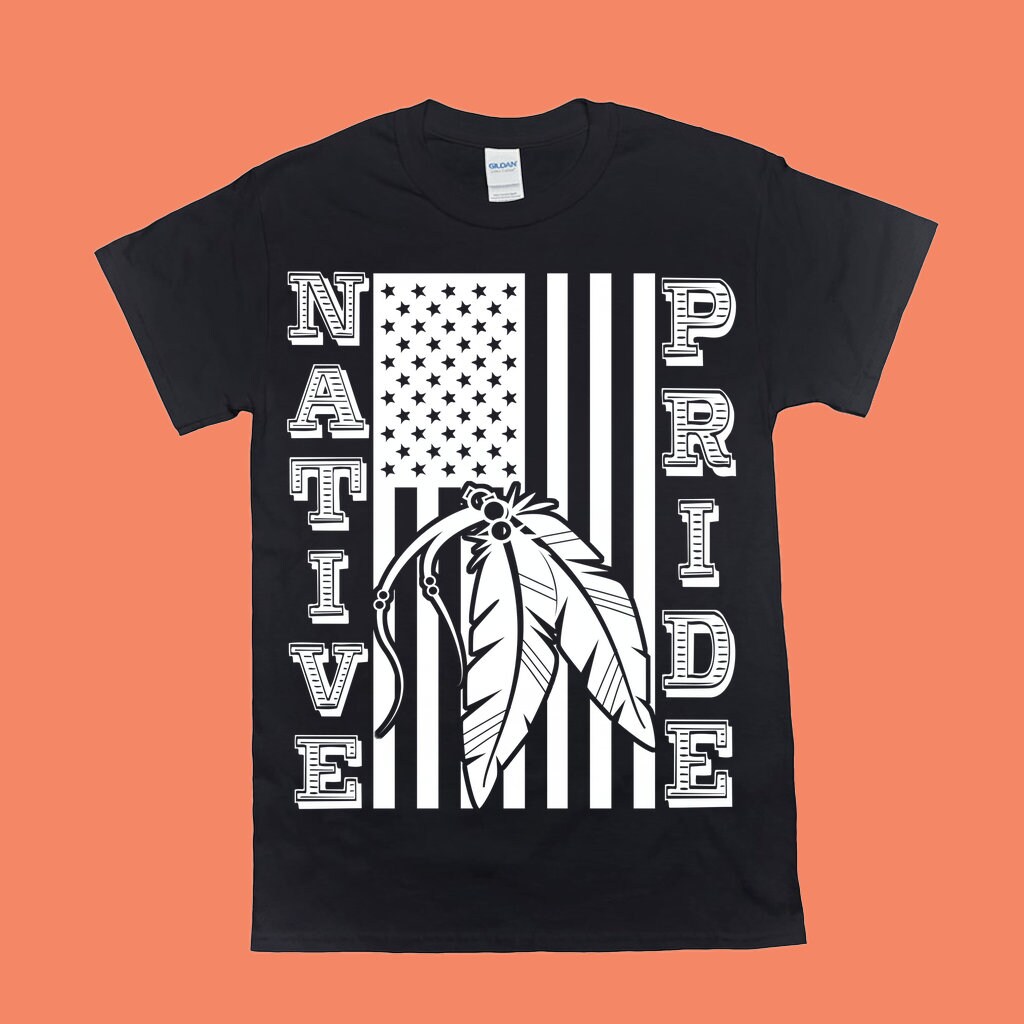 Native Blood Pride Tribal Feathers American Flag - Etsy UK