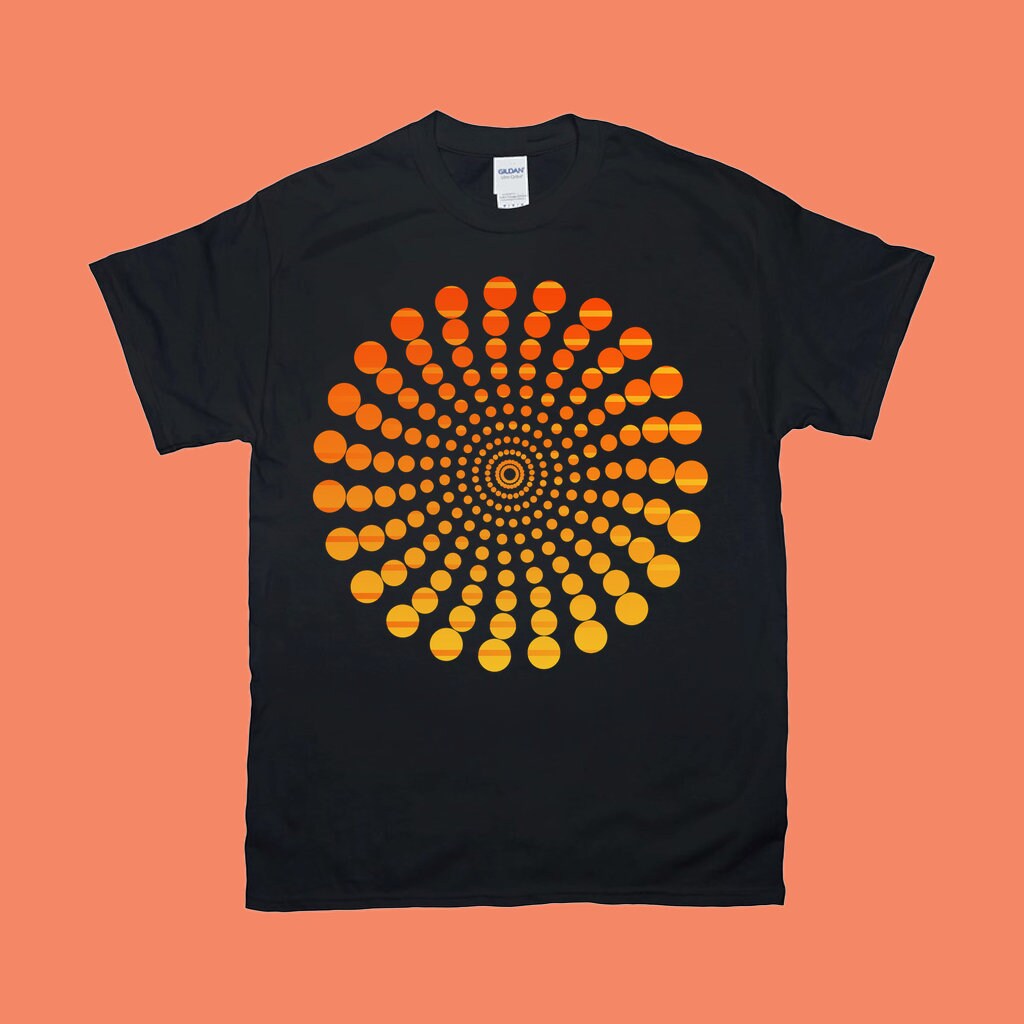 Orange Spiral Dots Retro Sunset T-Shirts | Etsy