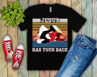 Lustiges Jiu Jitsu Jesus T-Shirt: Christlicher Satan Geschenk Tee