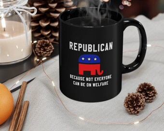 Republican Elephant Graphic Coffee Mug: Political Gift