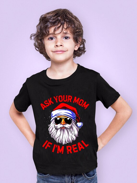 Ask Your Mom If I'M Real Kids Heavy Cotton Tee, Santa is Real, Christmas  Gift, Funny Christmas Santa Claus Xmas for Kids -  Canada