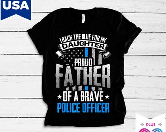 Stolze Polizei Dad T-Shirt: Back The Blue, Geschenk zum Vatertag
