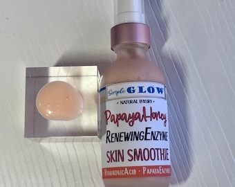 Papaya-Honey Enzyme Skin Smoothie - Exfoliating Brightening Facial Serum | Enzymes, Fruit Acids, VitaminB3, Honey | Natural Clean Skincare