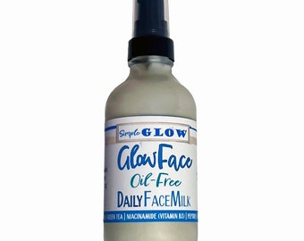 GlowFace SkinMilk - Oil-Free Daily Moisturizer • MilkPeptides, Hyaluron, Niacinamide | Nutrients Hydrating Daily Face Gel • Natural Skincare